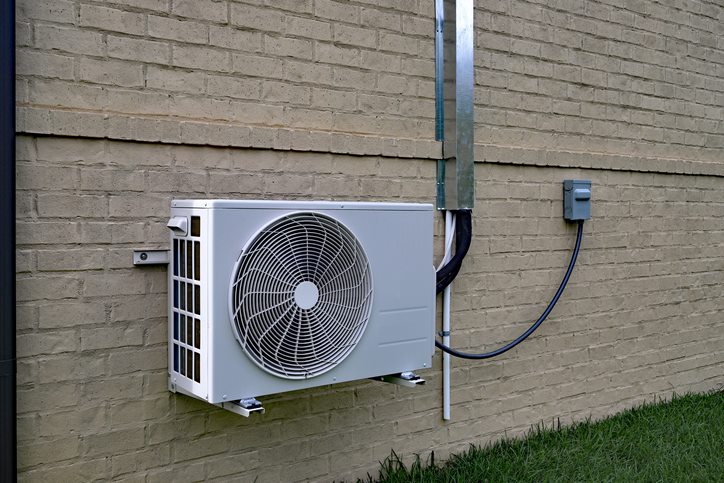 Outdoor wall-mounted air conditioning unit in Hunterdon County, NJ